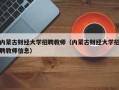 内蒙古财经大学招聘教师（内蒙古财经大学招聘教师信息）