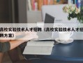 高校实验技术人才招聘（高校实验技术人才招聘方案）