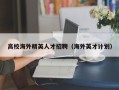 高校海外精英人才招聘（海外英才计划）