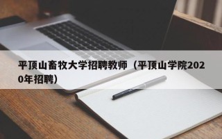 平顶山畜牧大学招聘教师（平顶山学院2020年招聘）