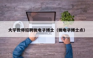 大学教师招聘微电子博士（微电子博士点）