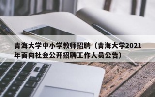 青海大学中小学教师招聘（青海大学2021年面向社会公开招聘工作人员公告）