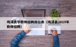 鸡泽大学教师招聘岗位表（鸡泽县2019年教师招聘）