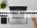 泰安高校人才招聘信息（泰安学校招聘网最新招聘信息）